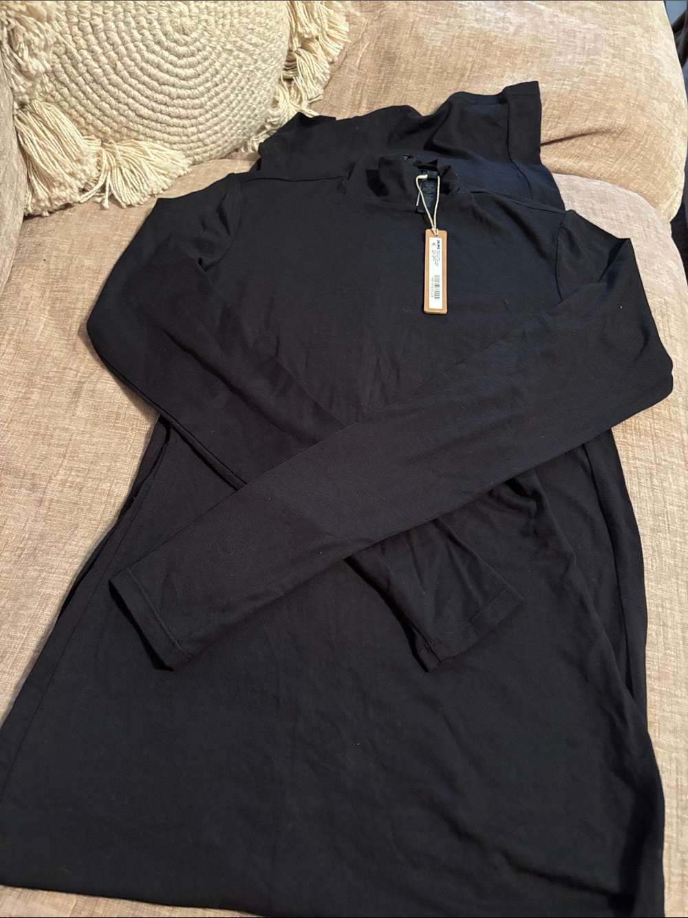 SKIMS Black Long-Sleeve Maxi Dress